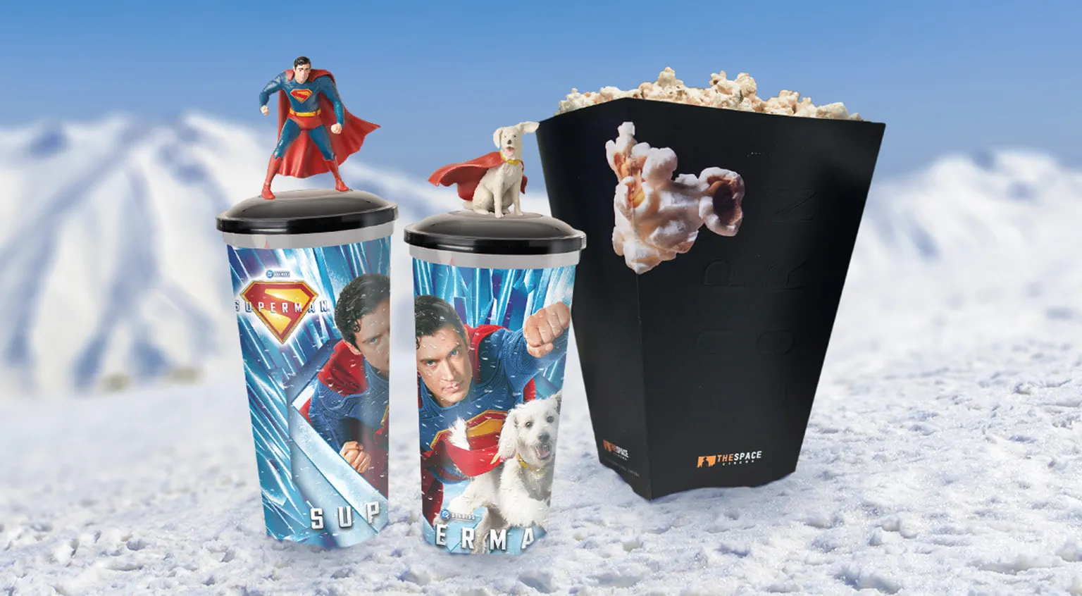 Superman menu tematio neve ghiaccio Krypto kryptonite