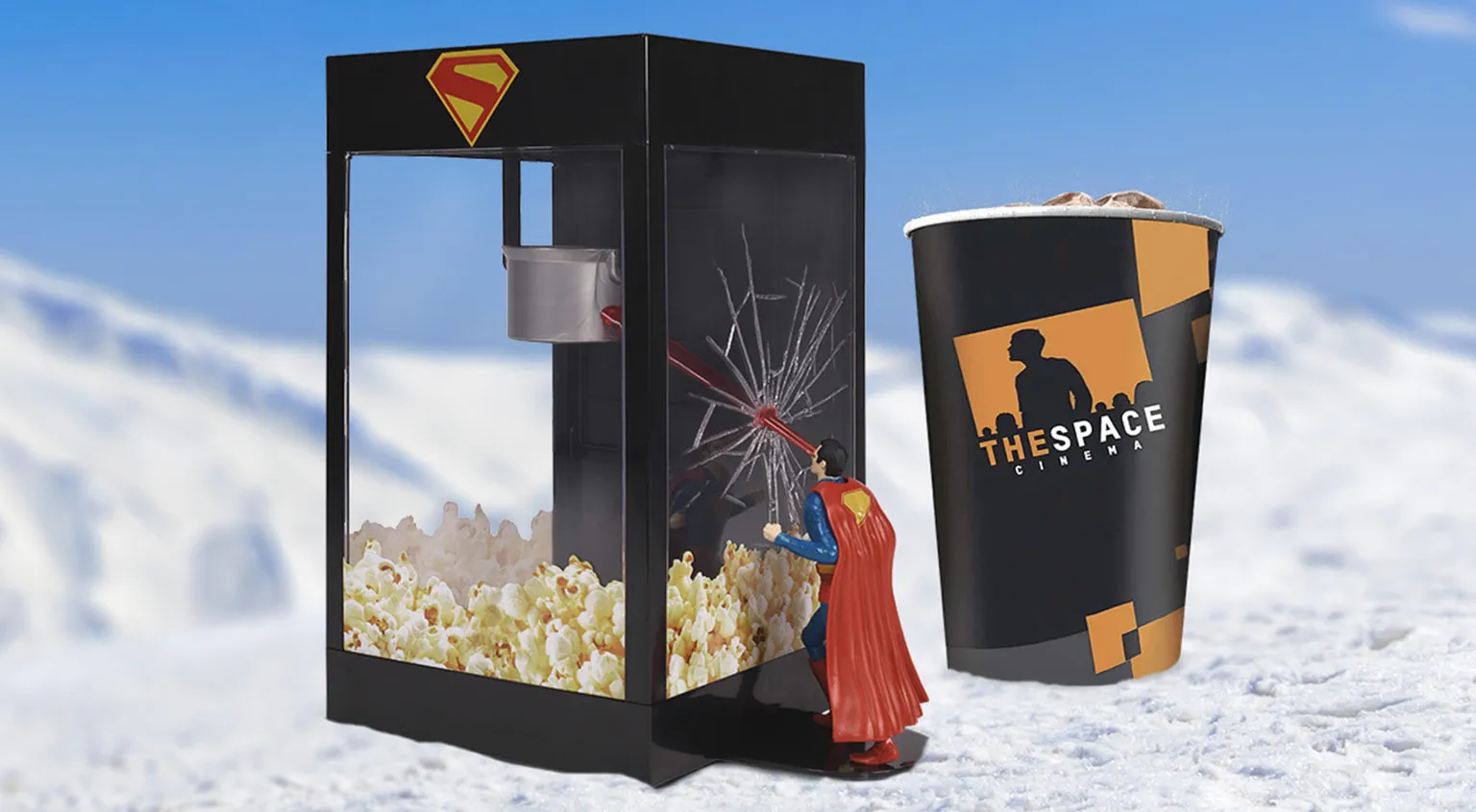 Superman menu tematio neve ghiaccio Krypto kryptonite